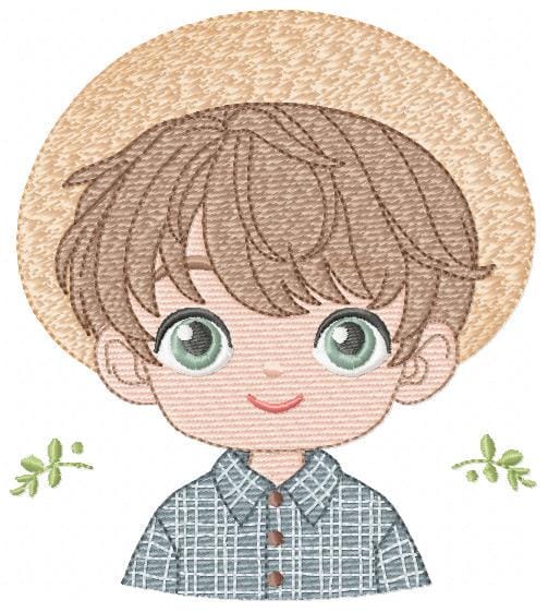 Baby Boy Farmer embroidery design - Cowboy machine embroidery pattern - Wrangler Ranch Horse Farm file - Instant download pes jef dst hus