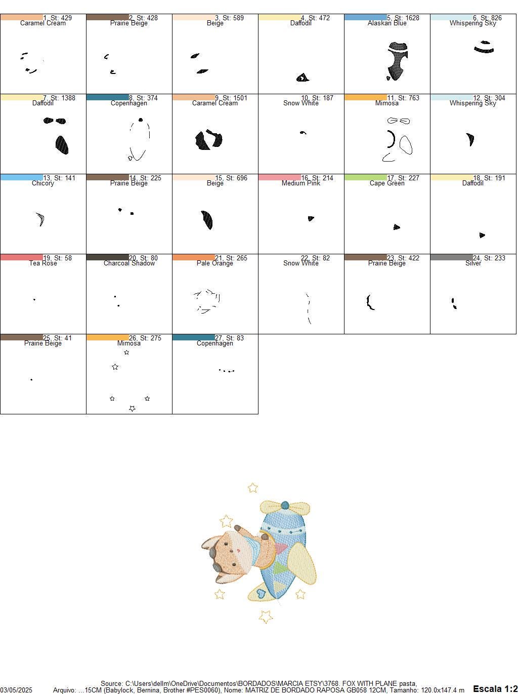 Airplane embroidery designs - Fox Pilot Aviator machine embroidery pattern - Baby Boy plane file - Instant digital download pes jef dst hus