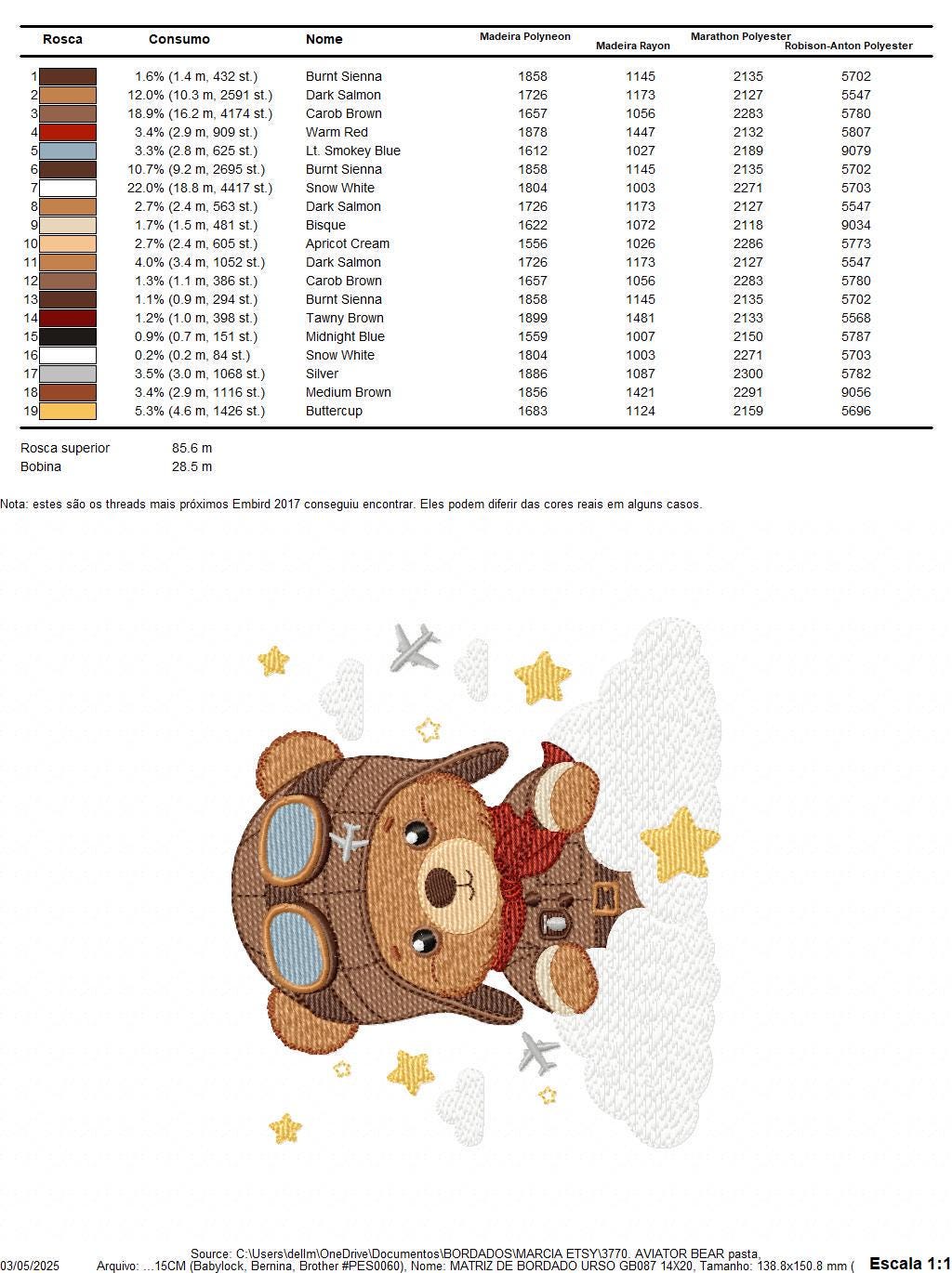 Pilot Bear embroidery designs - Plane with clouds and stars machine embroidery pattern - Aviator Teddy Bear baby boy file - instant download