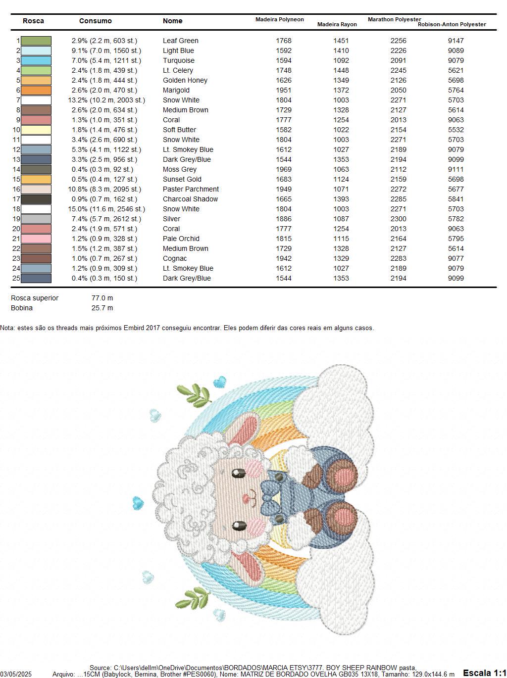 Sheep with rainbow embroidery design - Rainbow with flowers machine embroidery pattern - Newborn Baby boy file - Instant download pes jef