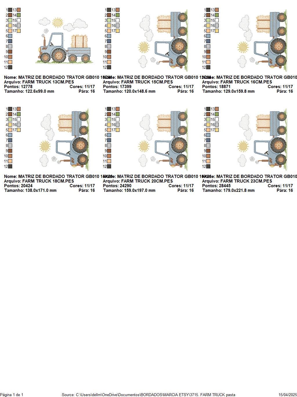 Farm Tractor embroidery designs - Ranch Pickup Truck with hay machine embroidery pattern - Baby boy file - Instant digital download pes jef