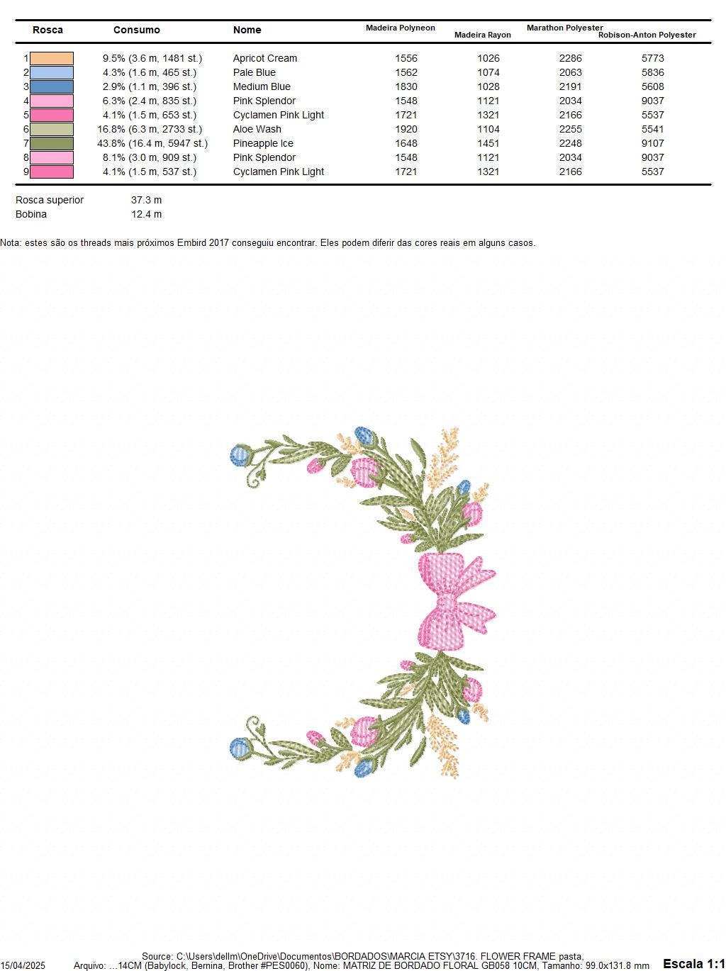 Laurel with flowers embroidery design - Floral wreath machine embroidery pattern - Monogram frame file - Instant digital download pes jef dst hus