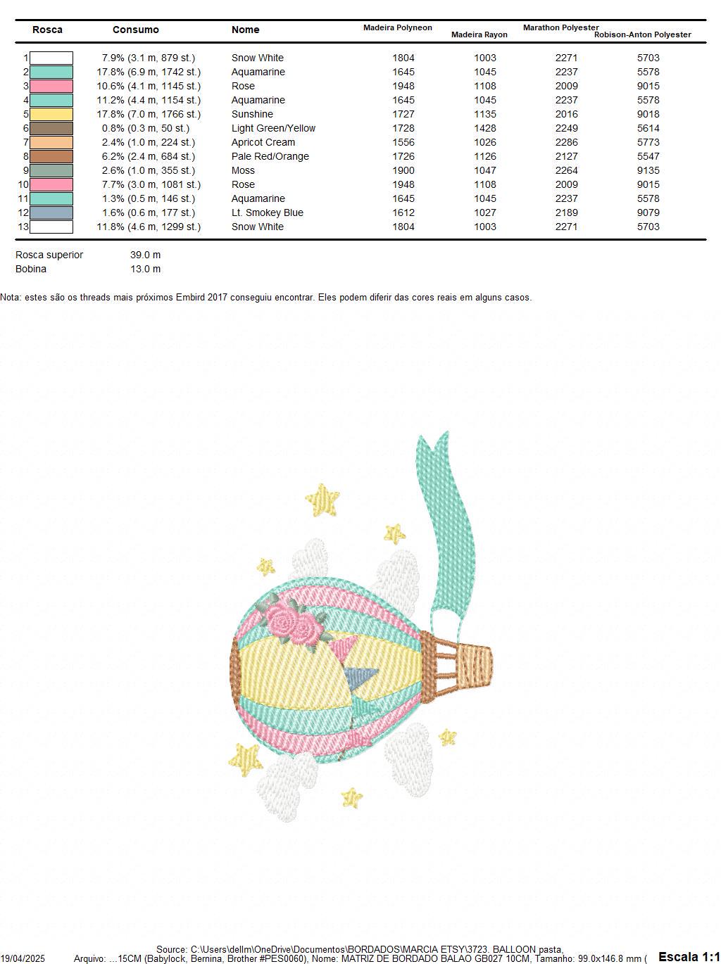 Balloon embroidery designs - Hot air balloon with clouds machine embroidery pattern - Sky clouds file - Instant digital download pes jef dst