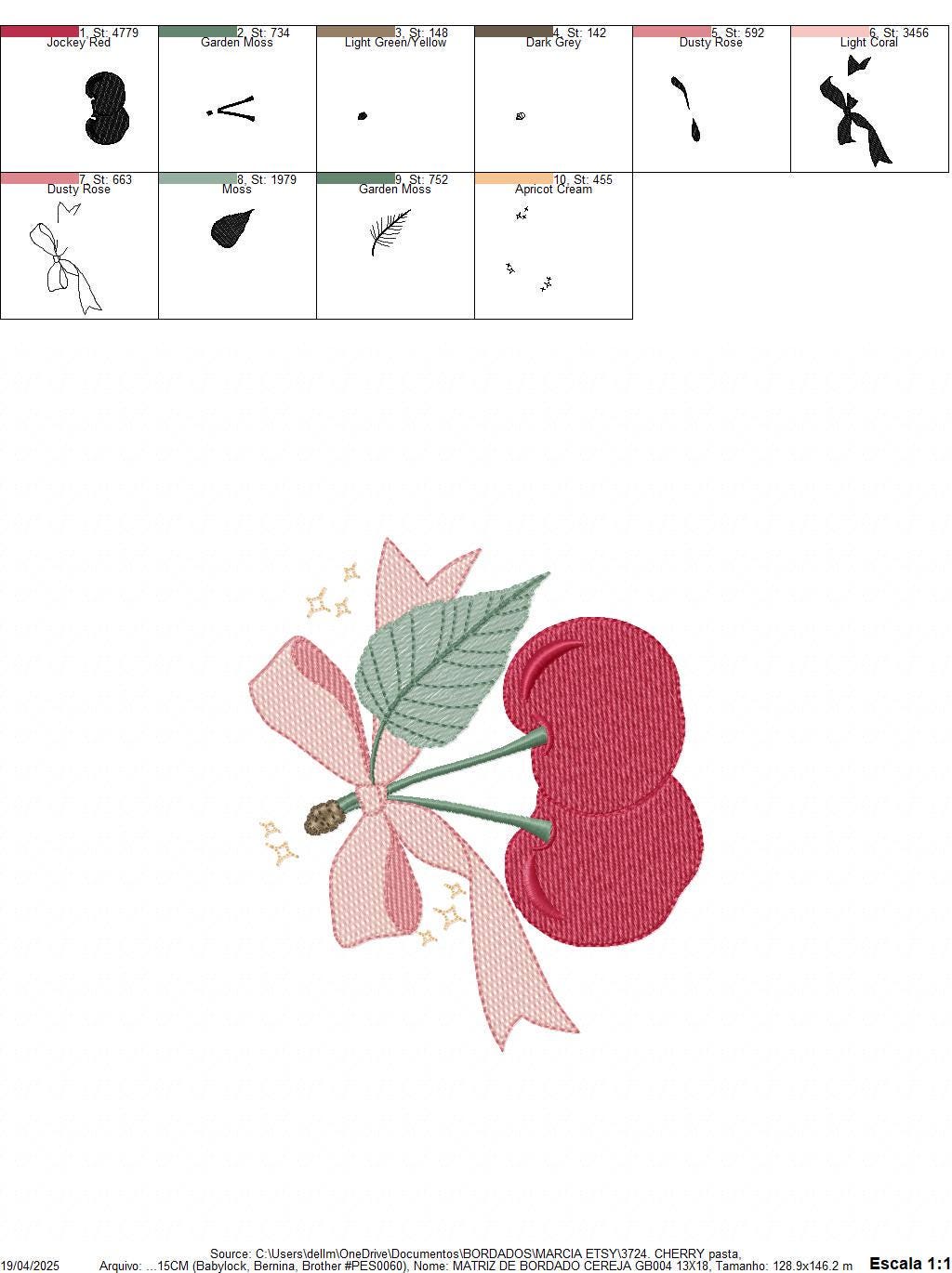 Cherry embroidery designs - Fruit machine embroidery pattern - Kitchen Towel Cherries file - Instant digital download pes jef dst hus