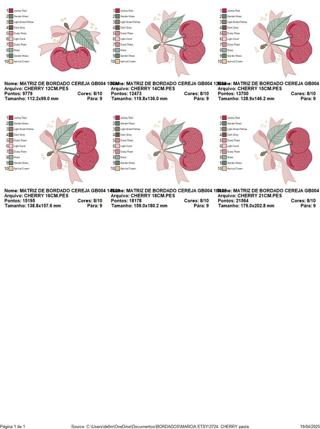 Cherry embroidery designs - Fruit machine embroidery pattern - Kitchen Towel Cherries file - Instant digital download pes jef dst hus