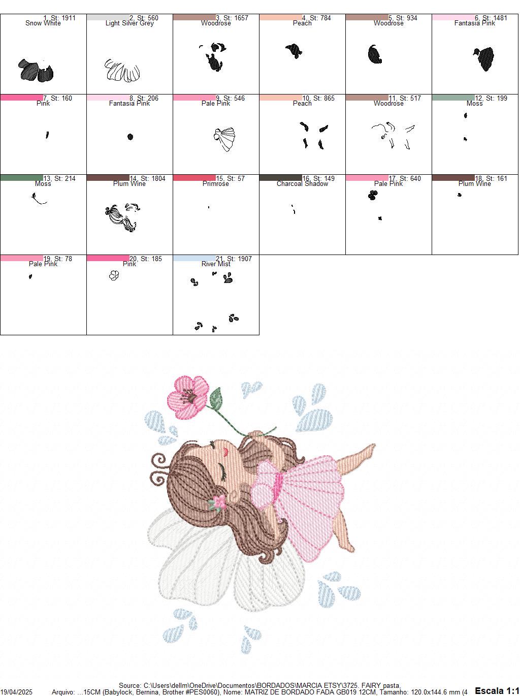 Fairy embroidery designs - Baby girl with wings and flowers machine embroidery pattern - Garden Pixie file - Instant Download pes jef dst