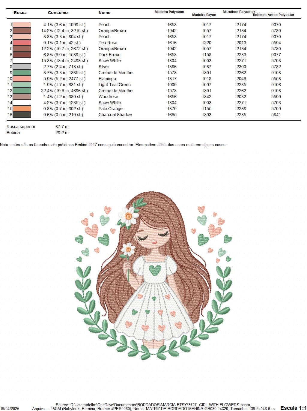 Baby girl embroidery designs - Children with laurel frame machine embroidery pattern - Teenager girl with hearts file - Instant download pes