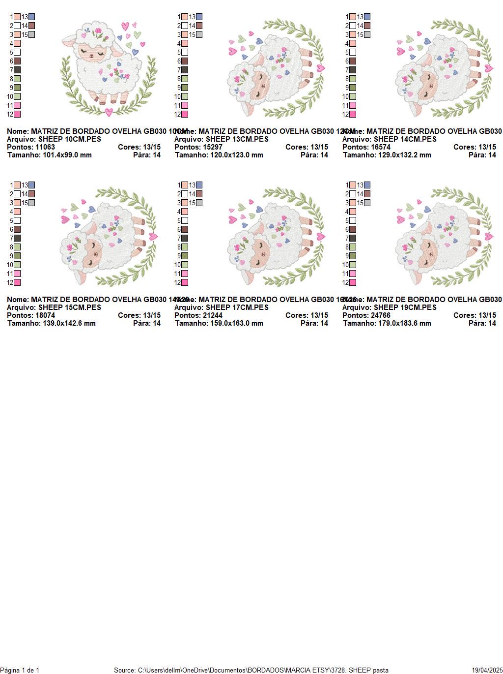Frame with Sheep embroidery design - Lamb with hearts and laurel wreath machine embroidery pattern - Baby girl file - Instant download pes