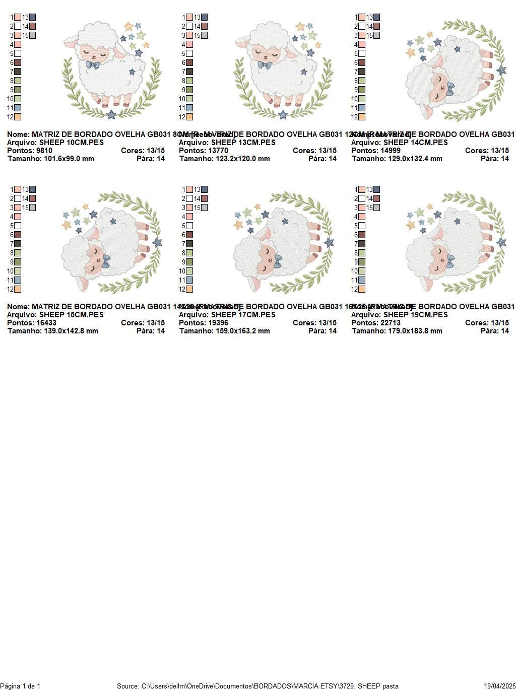 Male Sheep embroidery design - Lamb with stars and laurel frame machine embroidery pattern - Newborn Baby boy file - Instant download pes