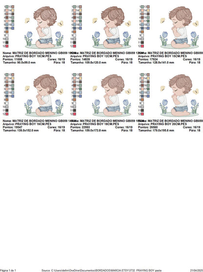 Praying boy embroidery designs - Baby boy down on his knees machine embroidery pattern - Catholic Religious file - Instant download pes jef