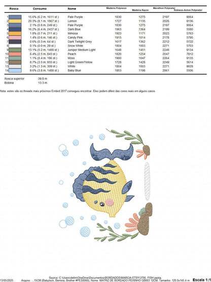 Fish embroidery designs - Sea Ocean animal machine embroidery pattern - Coral Algae seashells seaweed file - Instant digital download pes