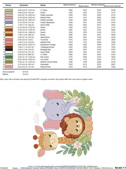 Safari animals embroidery designs - Giraffe Lion Elephant machine embroidery pattern - Baby girl boy - Instant Digital Download pes jef dst