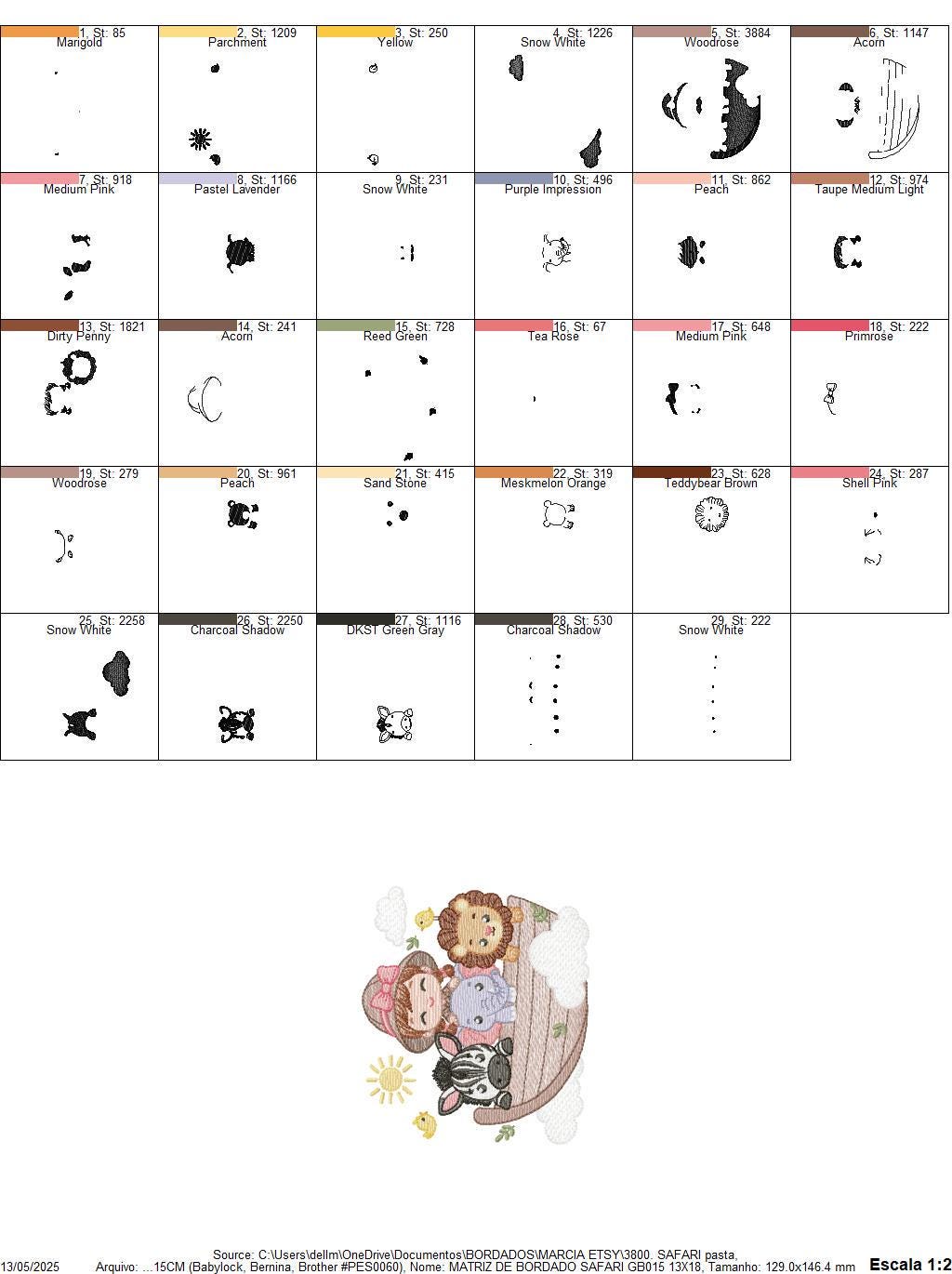 Safari Wild Animal embroidery designs - Elephant Zebra Lion in a boat machine embroidery pattern - Baby Girl Explorer - Instant download pes