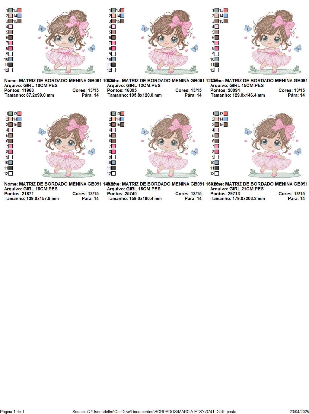 Young Girl with dress embroidery designs - Baby girl with long hair and bow machine embroidery pattern - Party dress file - Instant download