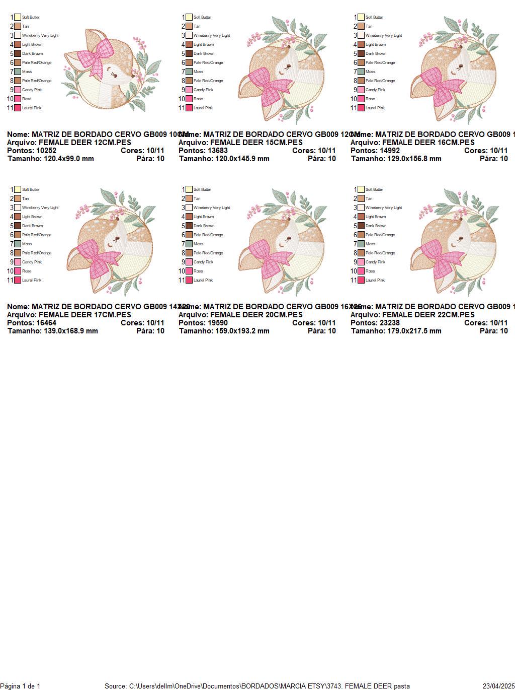 Deer embroidery design - Woodland animal with laurel frame machine embroidery pattern - Baby girl file - Instant digital download pes jef