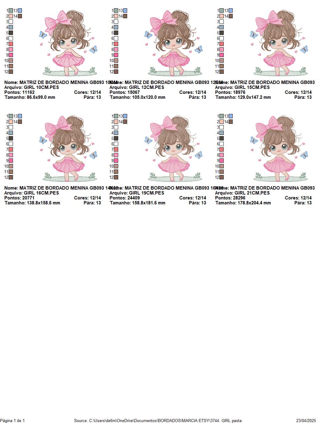 Young Girl with dress embroidery designs - Baby girl with lace machine embroidery pattern - Princes file - Instant digital download pes jef