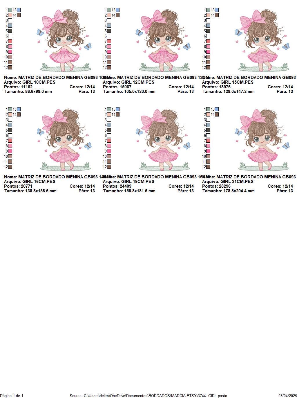 Young Girl with dress embroidery designs - Baby girl with lace machine embroidery pattern - Princes file - Instant digital download pes jef