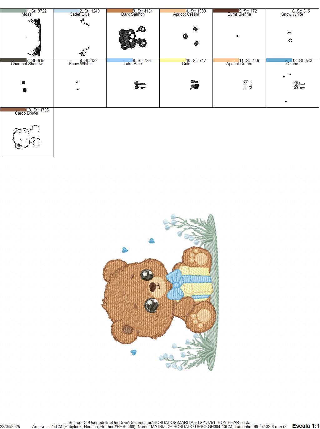 Birthday Teddy Bear embroidery designs - Baby boy Bear with gift machine embroidery pattern - Cute Teddy Bear file - Instant download pes