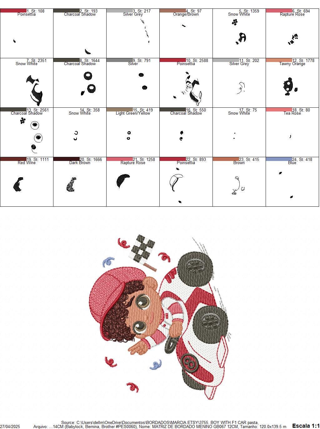 Baby Boy with F1 car embroidery designs - Toddler playing machine embroidery pattern - Boy with cap - Instant digital download pes jef dst