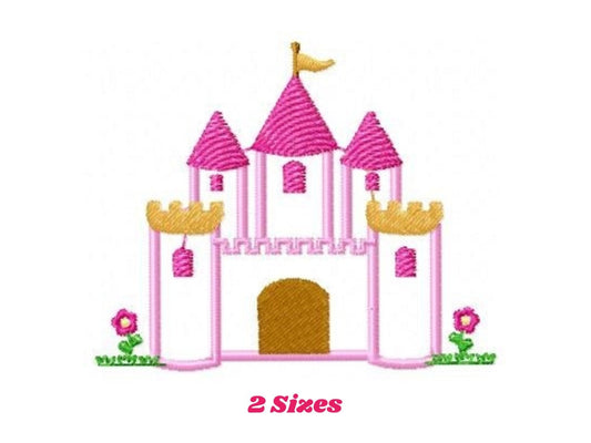 Castle embroidery designs - Princess palace embroidery design machine embroidery pattern - mansion embroidery file baby girl castle applique