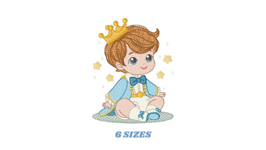 Baby Boy Prince embroidery designs - King machine embroidery pattern - Fairytale Magical file - Instant digital download pes jef dst hus vp3