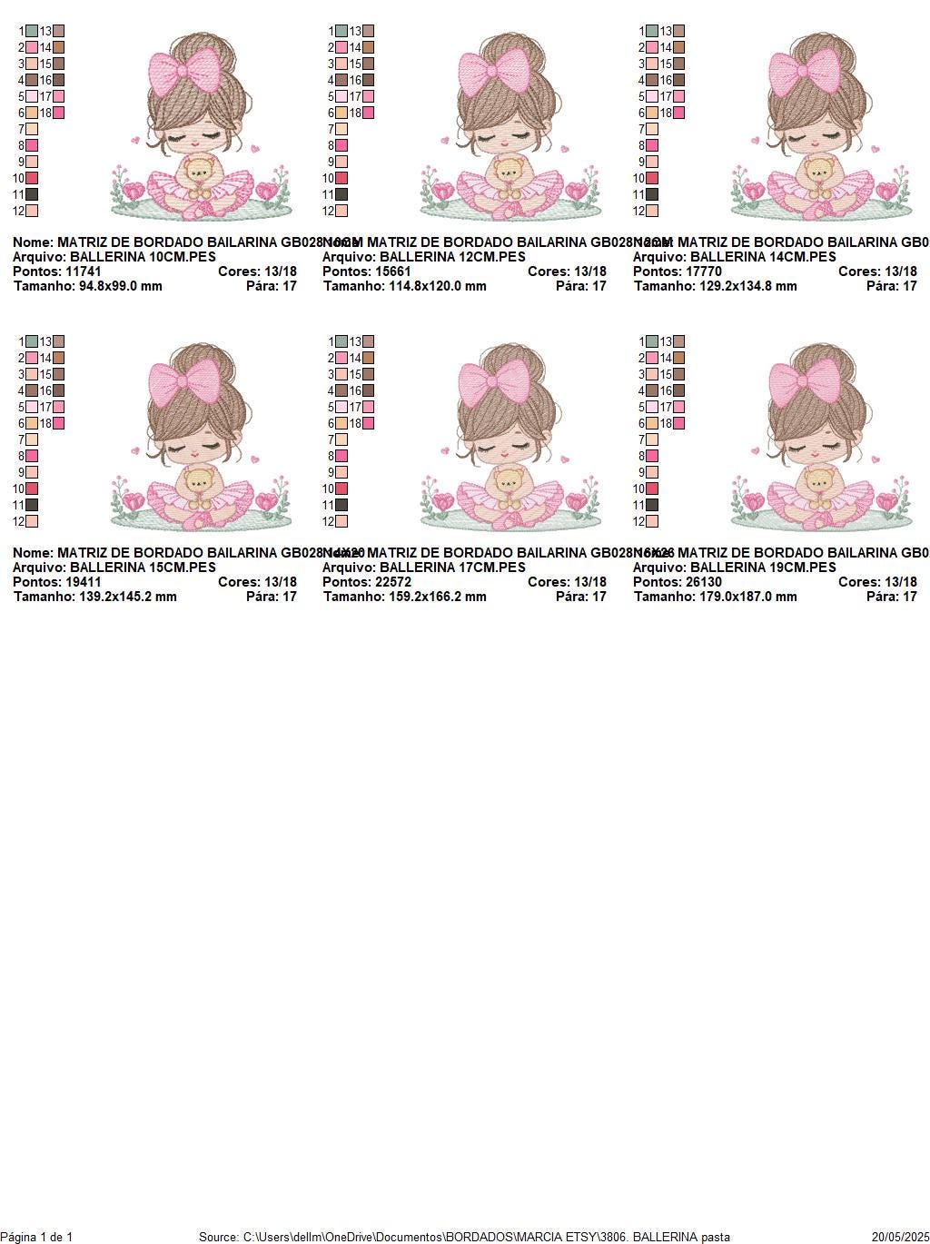 Baby girl Princess embroidery designs - Ballerina machine embroidery pattern - Ballet Dancer with flowers - Instant download pes jef dst hus