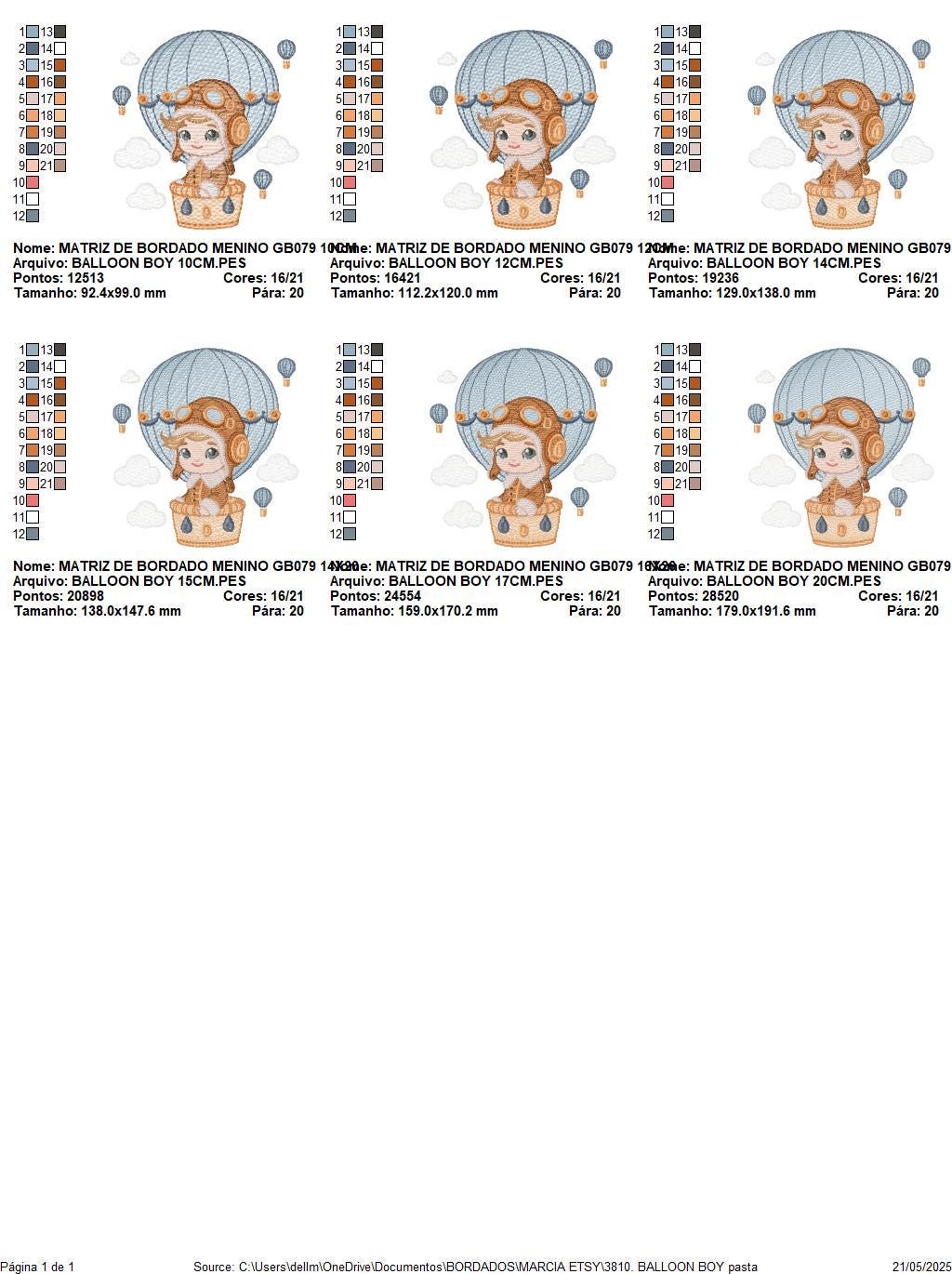 Hot air Balloon embroidery designs - Baby Boy in a Balloon with clouds machine embroidery pattern - Instant digital download pes jef dst vp3