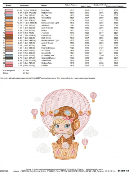 Hot air Balloon embroidery designs - Balloon with flags and butterfly embroidery design machine embroidery pattern - instant download pes