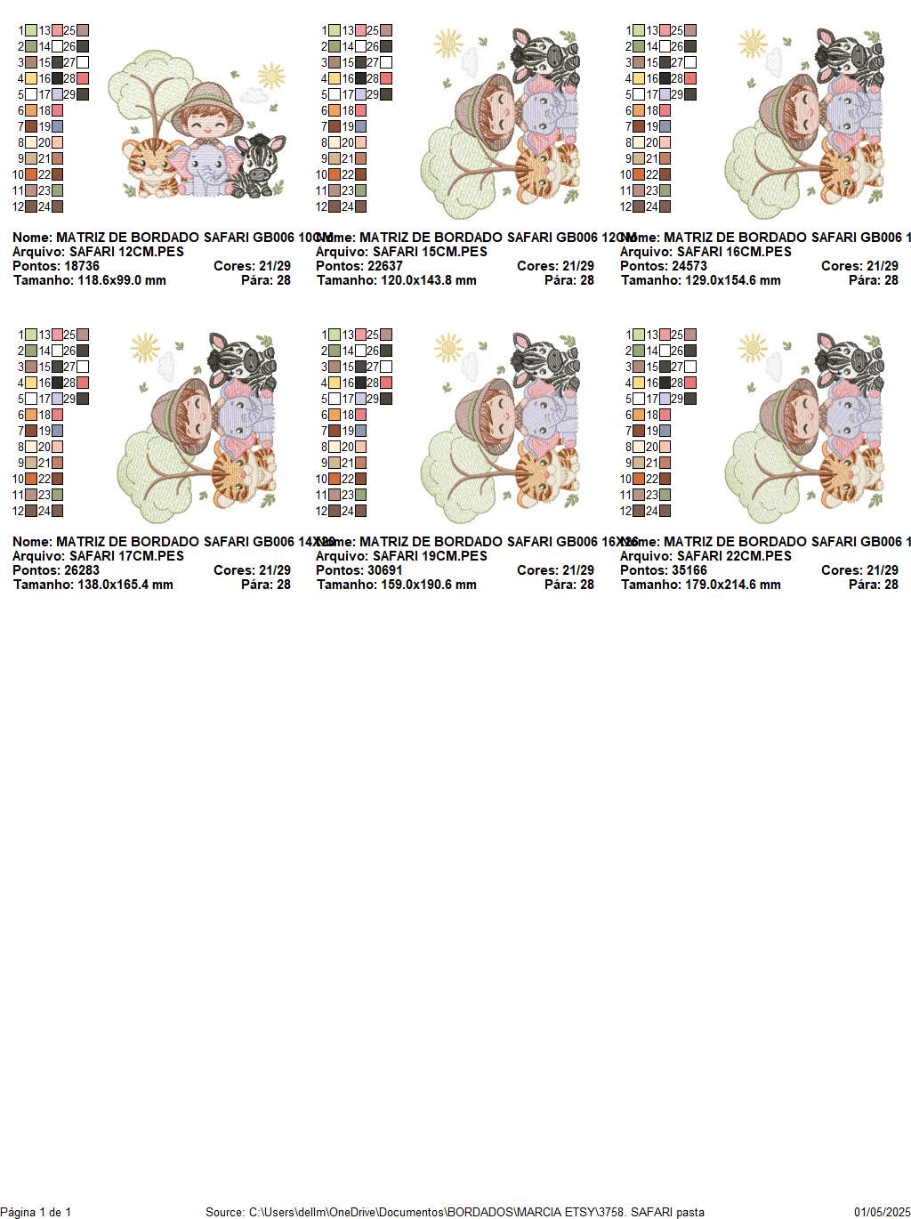 Safari Wild Animals embroidery designs - Elephant Zebra Tiger machine embroidery pattern - Baby Boy file - Instant download pes jef dst hus
