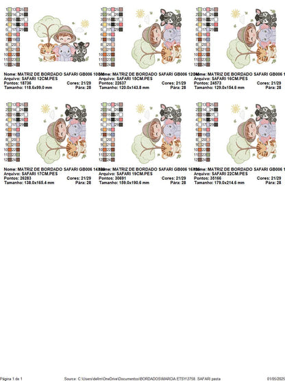 Safari Wild Animals embroidery designs - Elephant Zebra Tiger machine embroidery pattern - Baby Boy file - Instant download pes jef dst hus