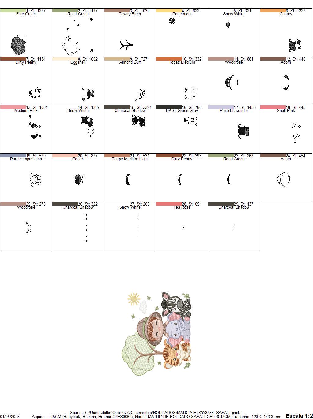 Safari Wild Animals embroidery designs - Elephant Zebra Tiger machine embroidery pattern - Baby Boy file - Instant download pes jef dst hus