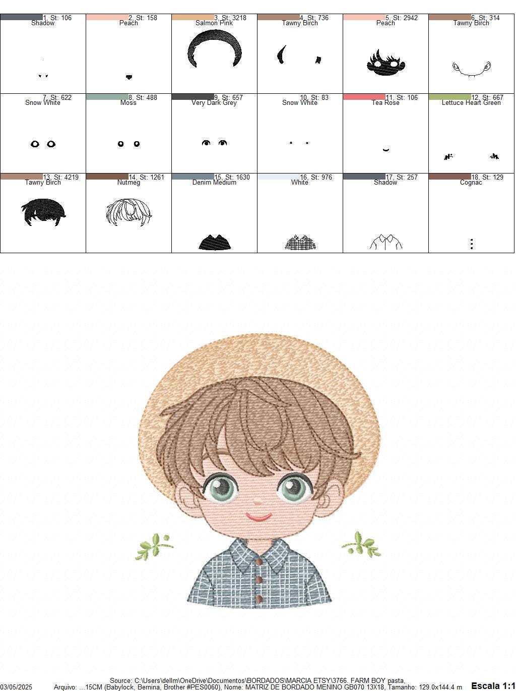 Baby Boy Farmer embroidery design - Cowboy machine embroidery pattern - Wrangler Ranch Horse Farm file - Instant download pes jef dst hus