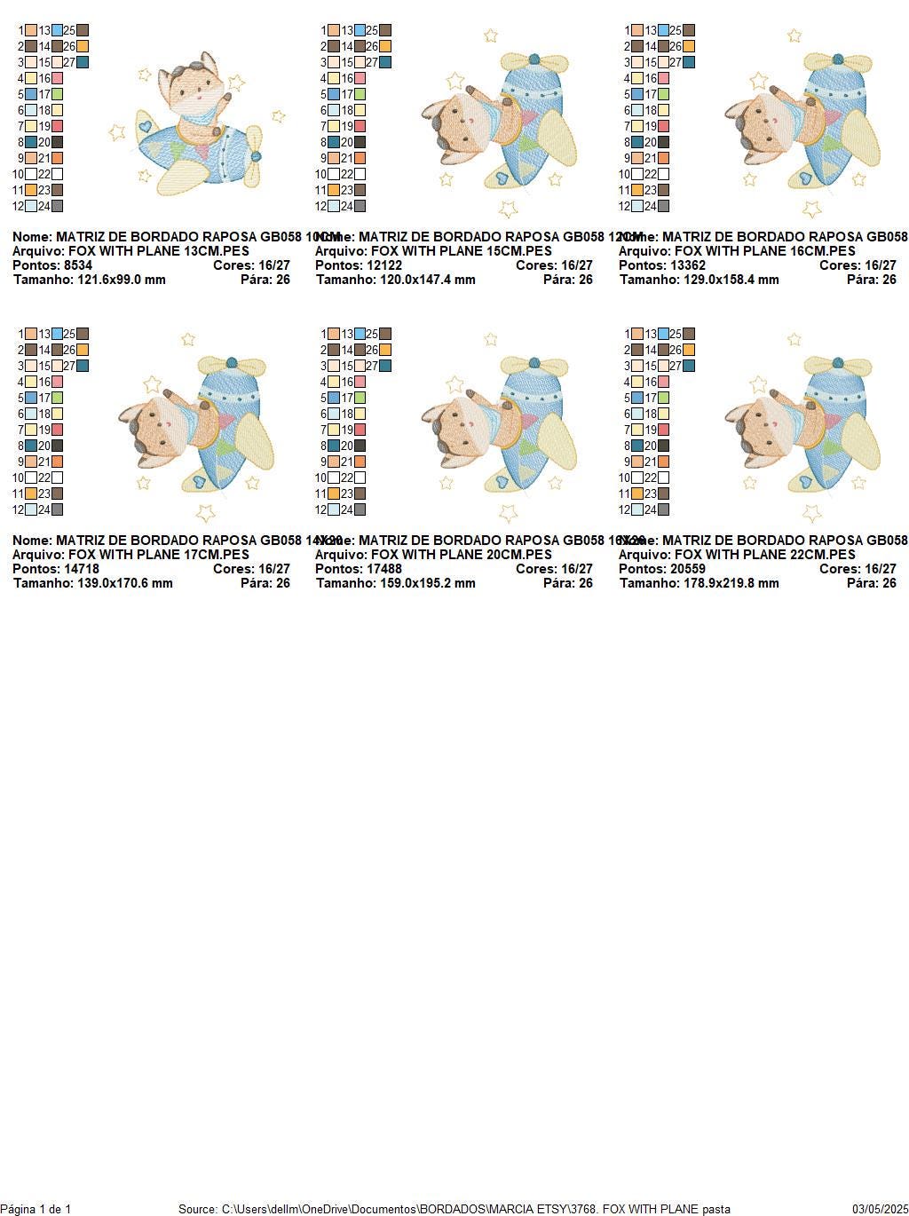 Airplane embroidery designs - Fox Pilot Aviator machine embroidery pattern - Baby Boy plane file - Instant digital download pes jef dst hus