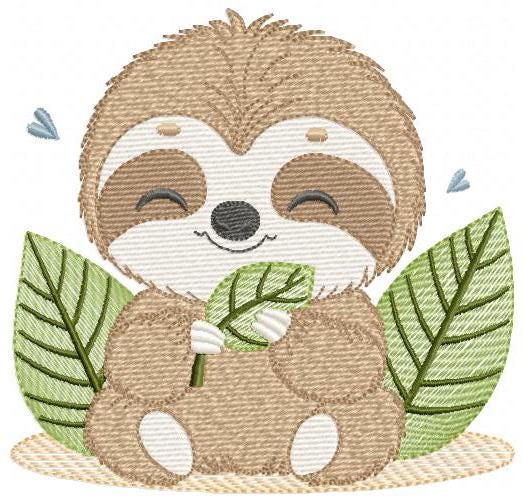 Sloth embroidery designs - Safari Wild animal machine embroidery pattern - Baby boy file - Instant digital download pes jef hus dst vp3