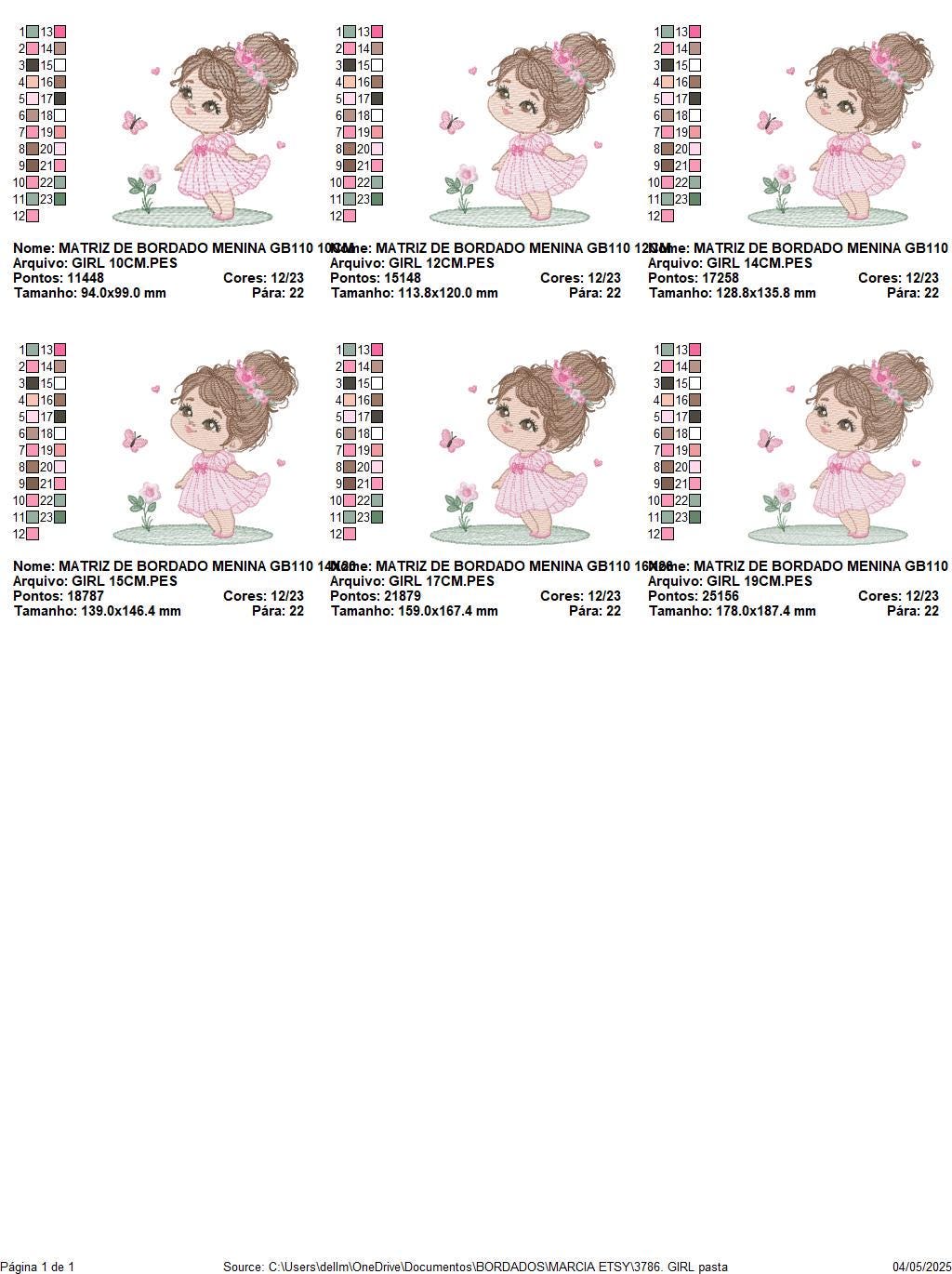 Princess with crown embroidery designs - Baby Girl with pink dress machine embroidery pattern - Girl with flowers - Instant download pes jef