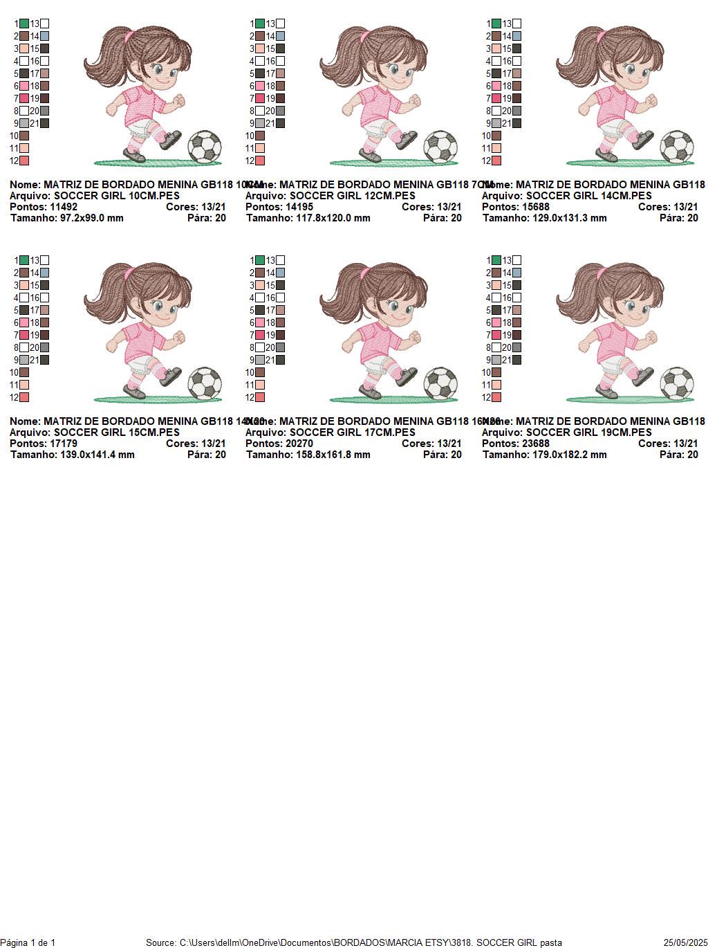 Soccer player embroidery designs - Baby Girl machine embroidery file - Girl with soccer ball file - Instant digital download pes jef dst hus