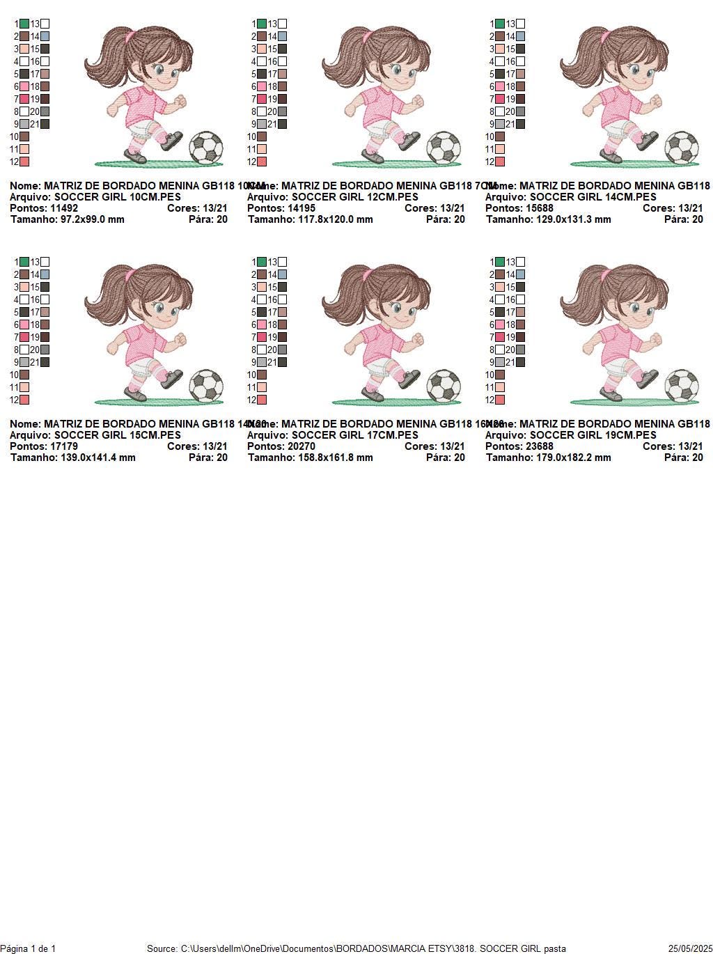 Soccer player embroidery designs - Baby Girl machine embroidery file - Girl with soccer ball file - Instant digital download pes jef dst hus