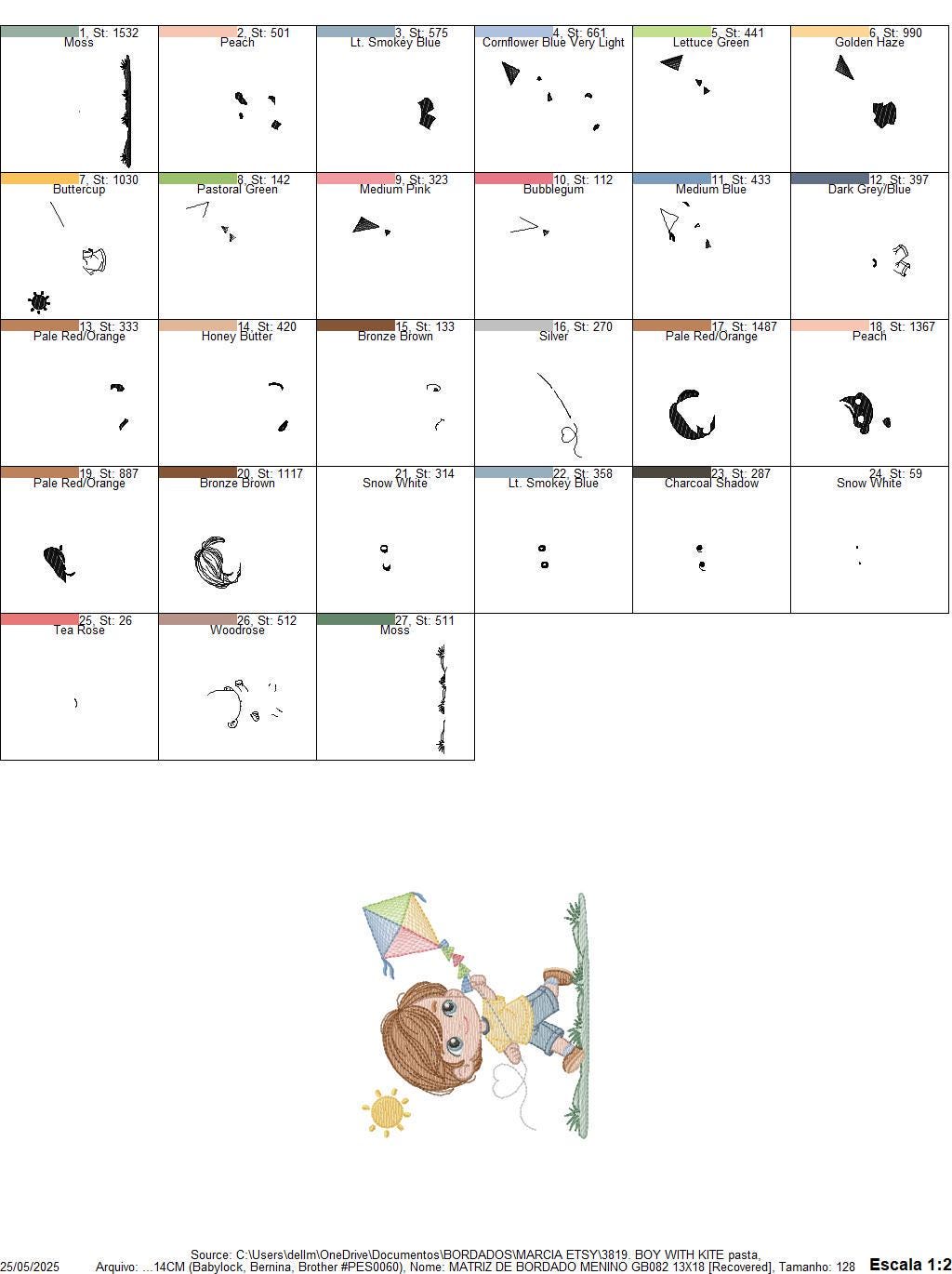 Boy playing with Kite embroidery designs - Baby Boy machine embroidery pattern - Kid Toy file - Sky with sun and grass - Instant download