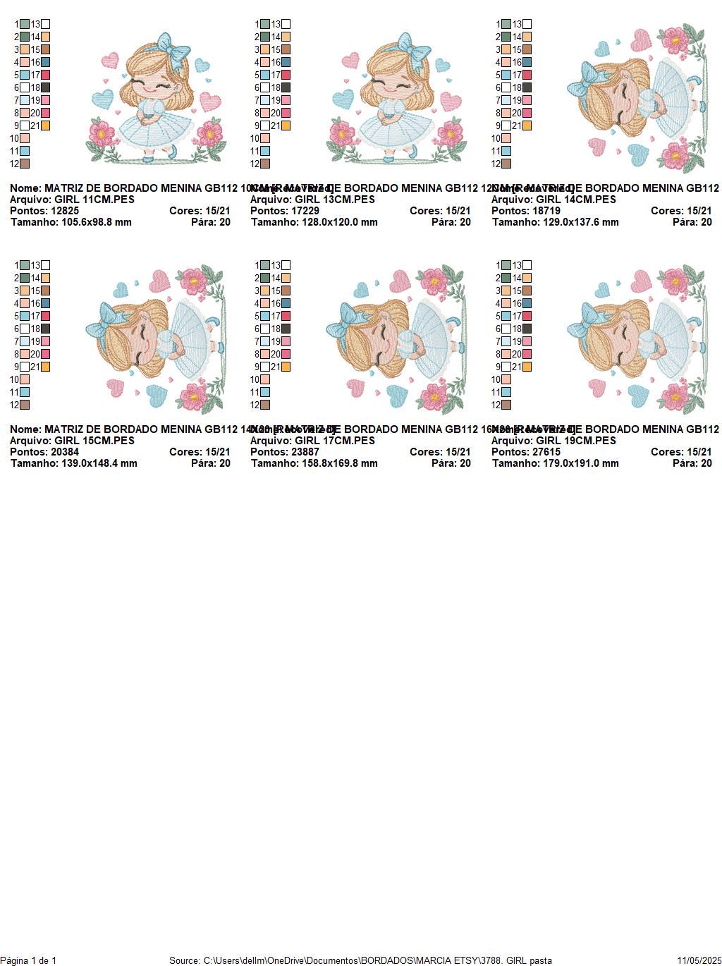 Baby girl with flowers embroidery designs - Princess with long hair and lace machine embroidery pattern - Instant digital download pes jef
