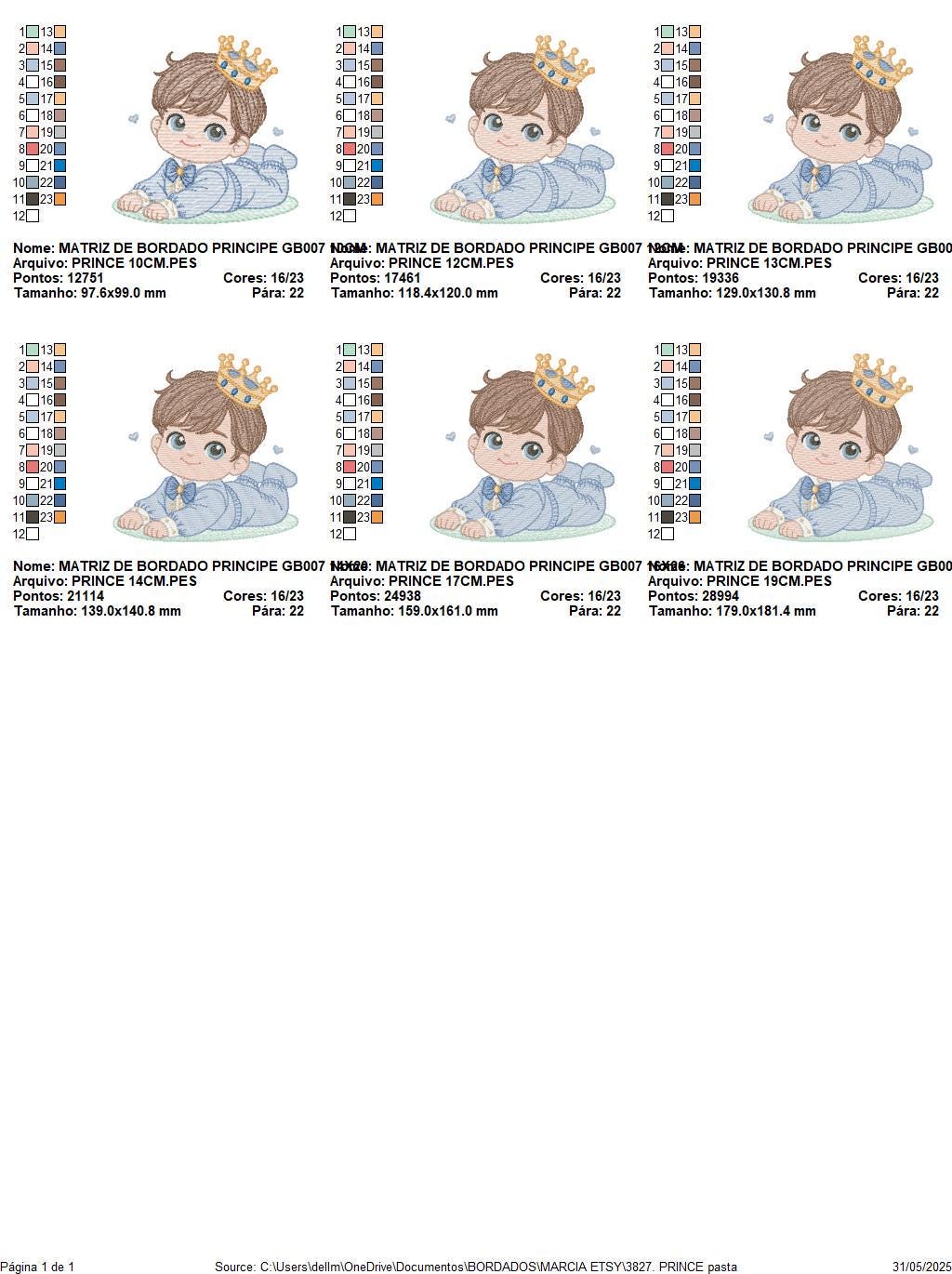 Prince embroidery designs - Baby boy with crown machine embroidery pattern - Infant Toddler file - Instant digital download pes jef dst hus
