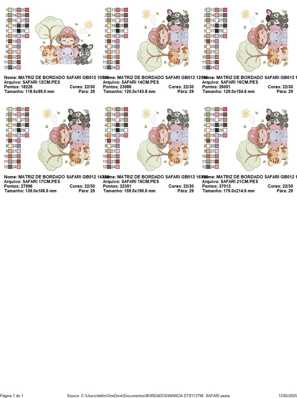 Safari Wild Animals embroidery designs - Elephant Zebra Tiger machine embroidery pattern - Baby Girl file - Instant download pes jef dst hus