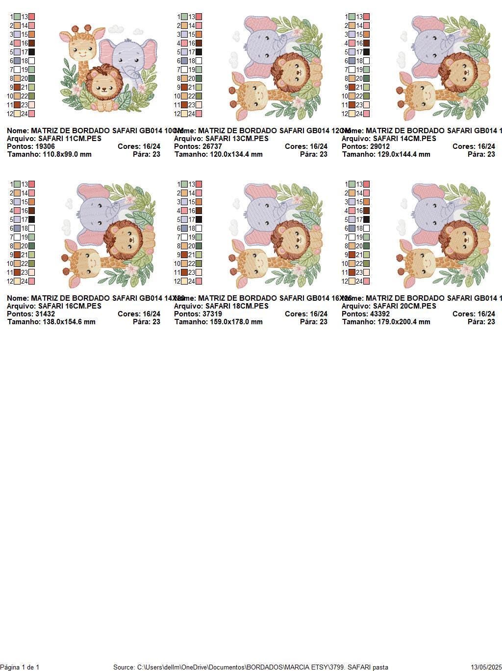 Safari animals embroidery designs - Giraffe Lion Elephant machine embroidery pattern - Baby girl boy - Instant Digital Download pes jef dst