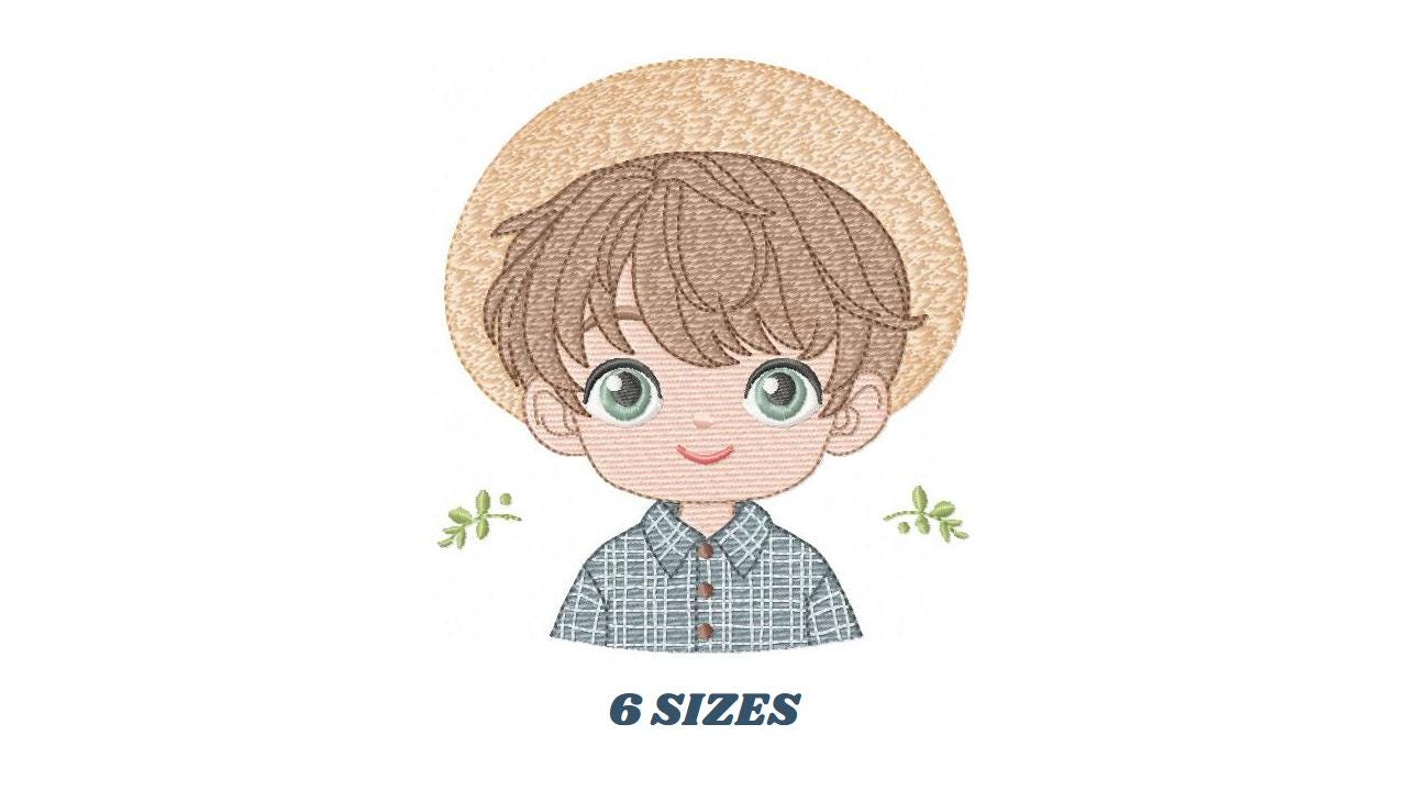 Baby Boy Farmer embroidery design - Cowboy machine embroidery pattern - Wrangler Ranch Horse Farm file - Instant download pes jef dst hus