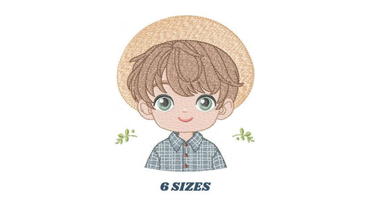 Baby Boy Farmer embroidery design - Cowboy machine embroidery pattern - Wrangler Ranch Horse Farm file - Instant download pes jef dst hus