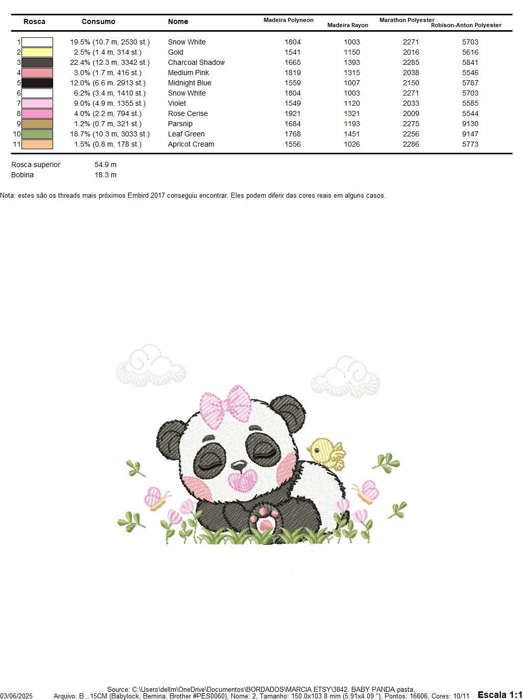Panda embroidery design - Wild Female Animal with bow lace machine embroidery pattern - Baby Girl Panda with flowers - Instant download dst