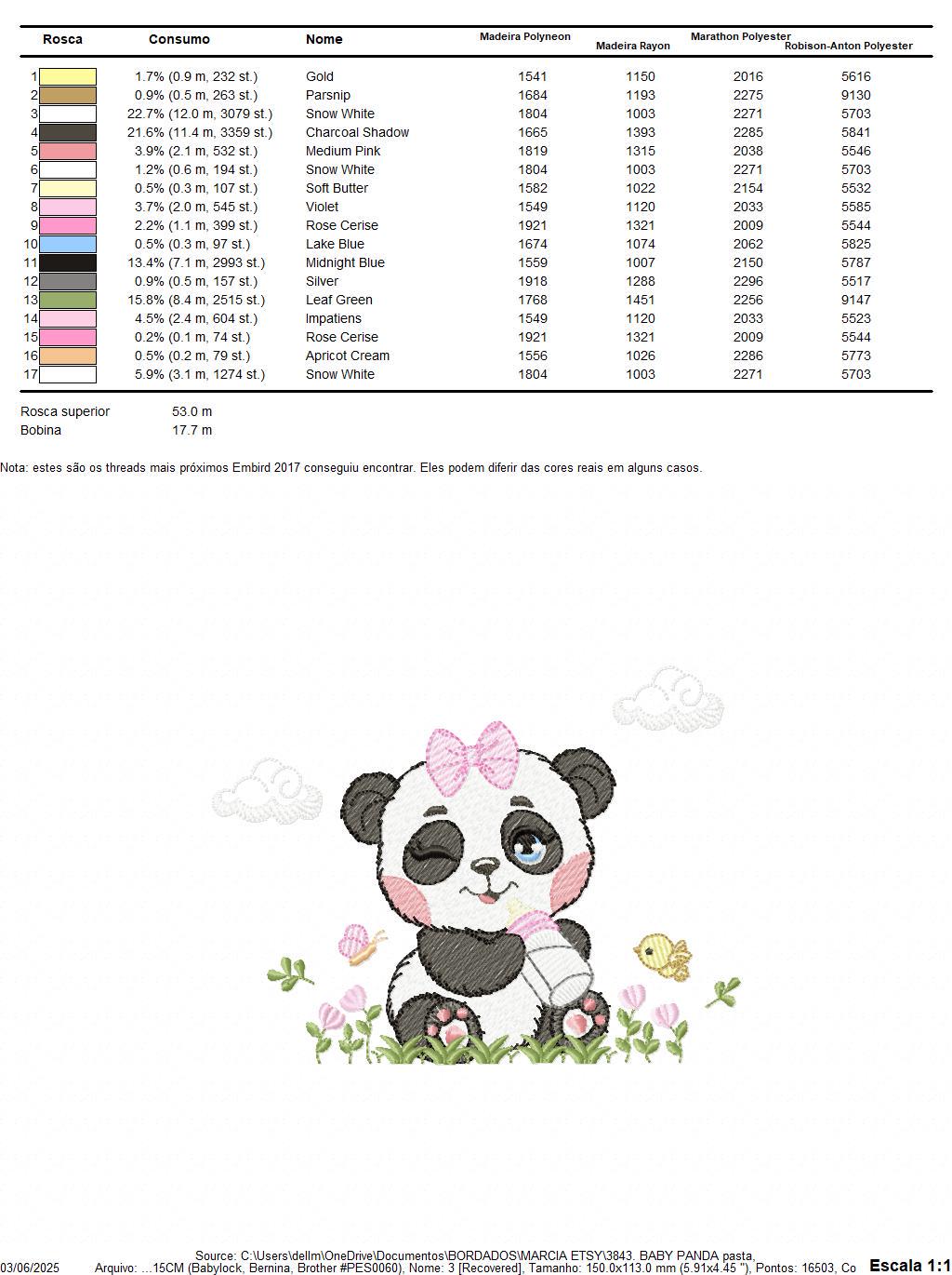 Panda embroidery design - Wild Female Animal with bow lace machine embroidery pattern - Baby Girl Panda with flowers - Instant download jef