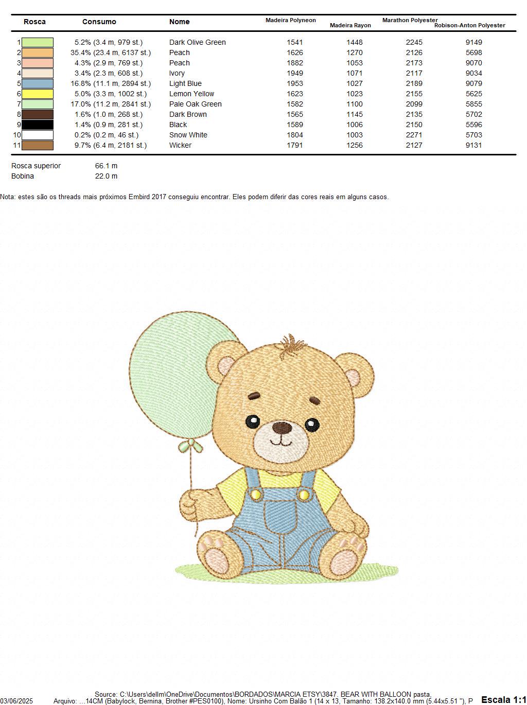 Male Bear with Balloon embroidery designs - Baby Boy bear machine embroidery pattern - Birthday Party file - Instant digital download pes