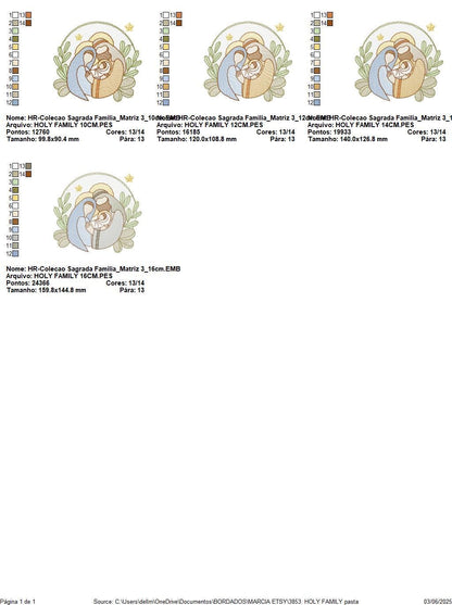 Holy Family embroidery designs - Mary, Joseph, and Baby Jesus machine embroidery pattern - Catholic Religious file - Instant download pes