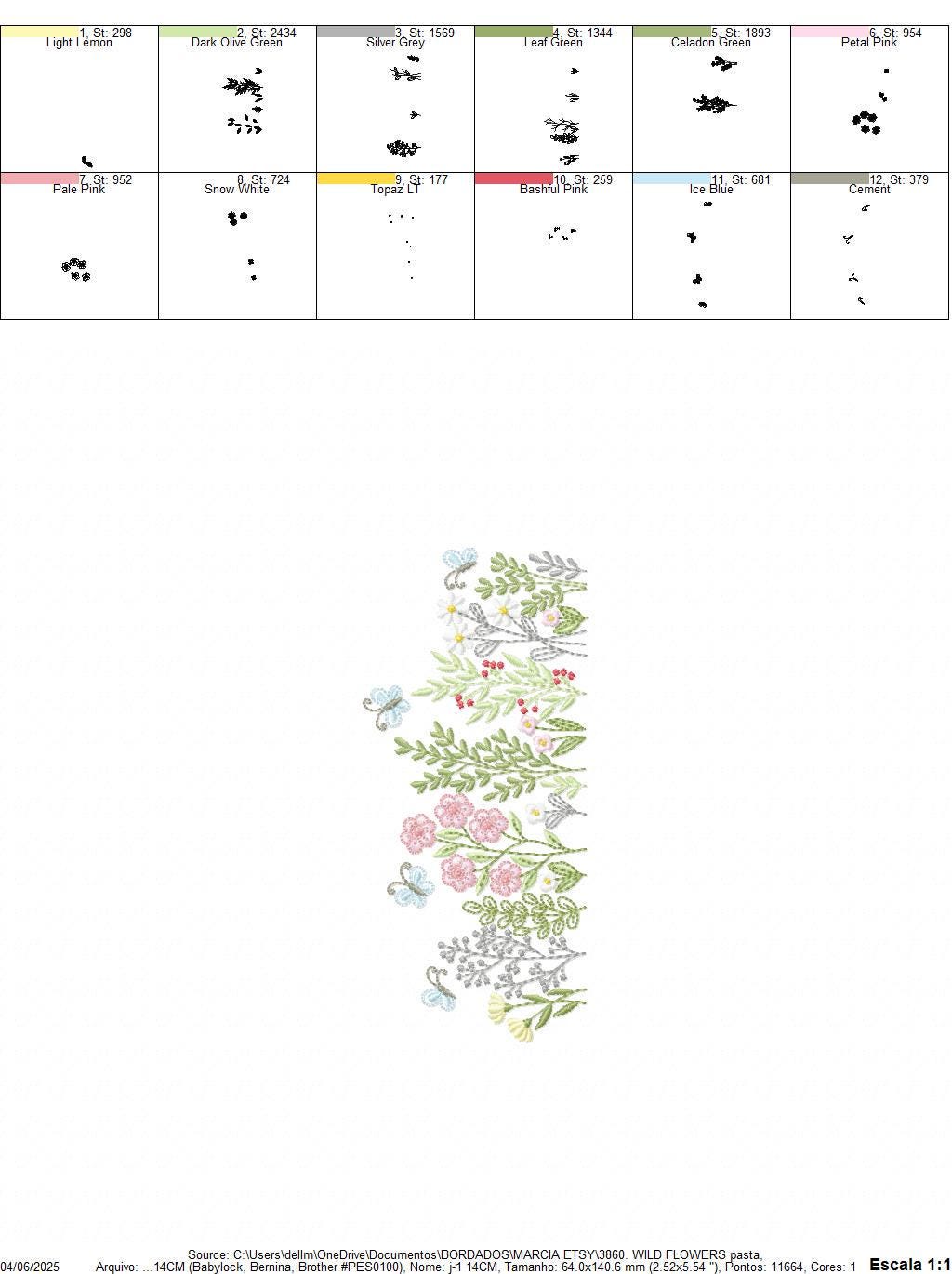 Flower garden embroidery designs - Butterfly floral spring garden machine embroidery pattern - Kitchen towel file - instant download pes jef