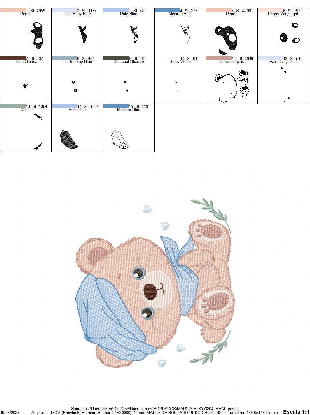 Bear embroidery designs - Baby boy Bear with hat machine embroidery pattern - Cute Teddy Bear file - Instant digital download pes jef dst